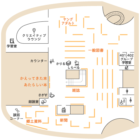 くろべ市民交流センター「あおーよ」 4階フロアマップ