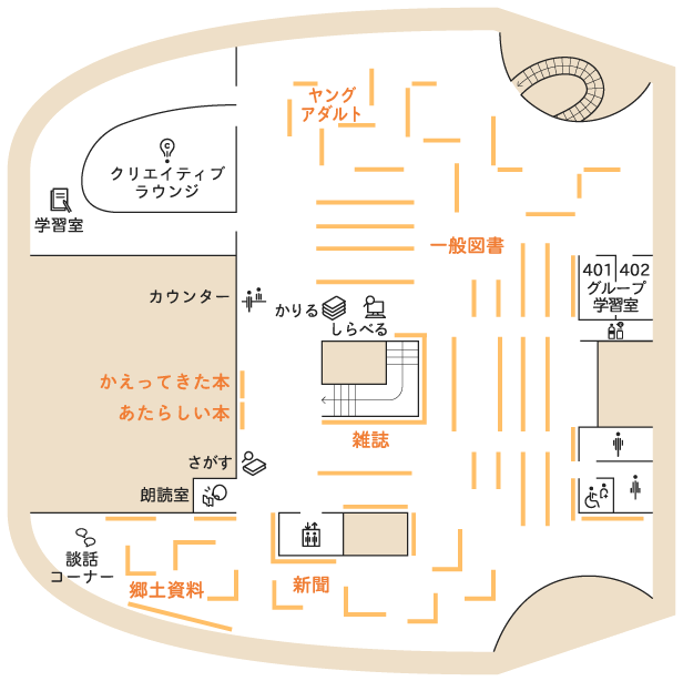 くろべ市民交流センター 4階フロアマップ